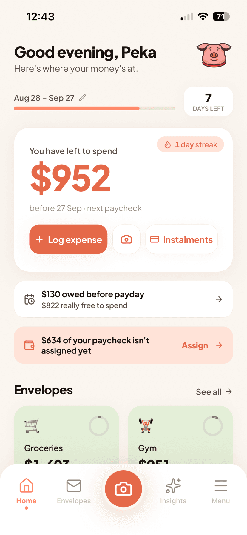 PocketPal home dashboard, United States
